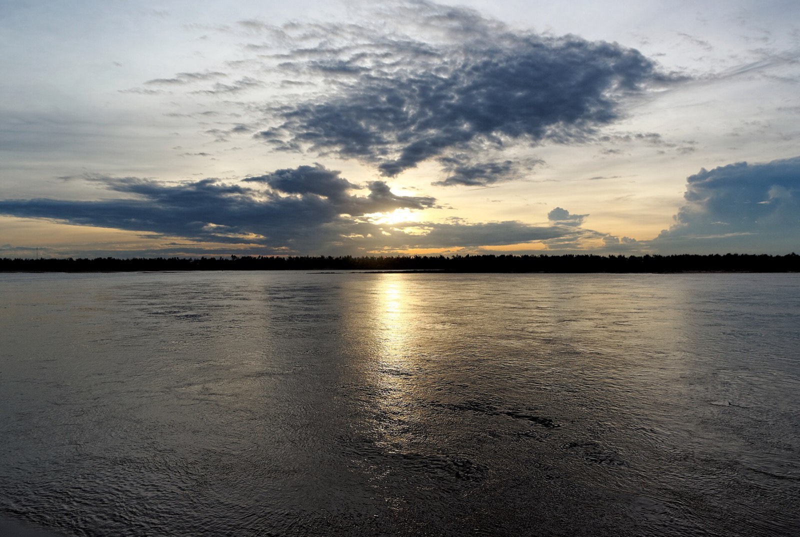 Sunset over the Mekong river at Kratié