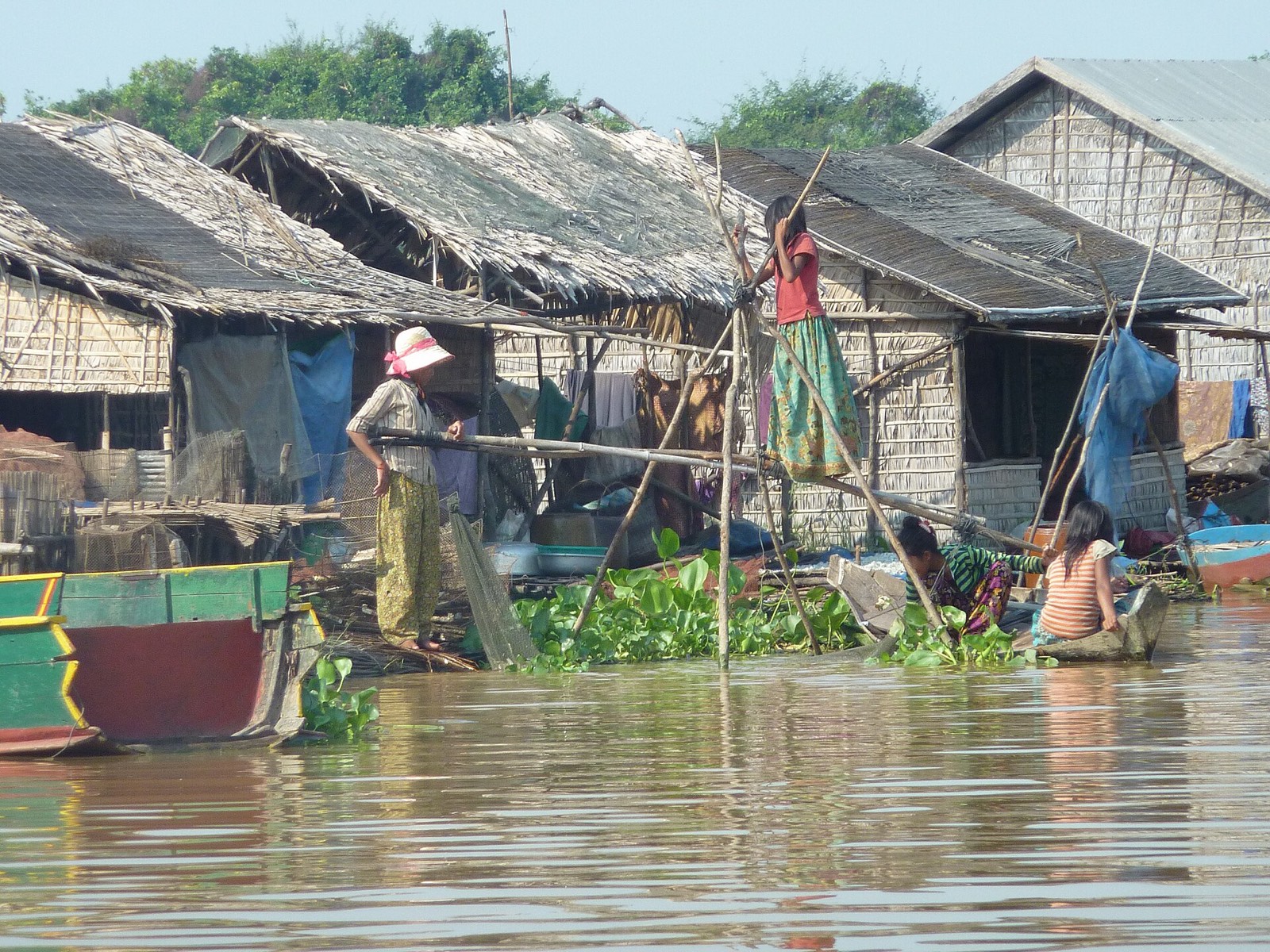 A floating stilt-house village on the Tonlé Sap lake